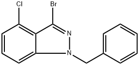 3-Bromo-4-chloro-1-(phenylmethyl)-1H-indazole Structure