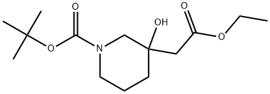 tert-butyl 3-(2-ethoxy-2-oxoethyl)-3-hydroxypiperidine-1-carboxylate Structure