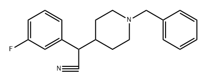 4-Piperidineacetonitrile, α-(3-fluorophenyl)-1-(phenylmethyl)- 구조식 이미지