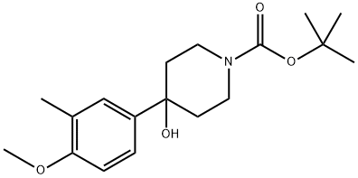 tert-butyl 4-hydroxy-4-(4-methoxy-3-methylphenyl)piperidine-1-carboxylate Structure