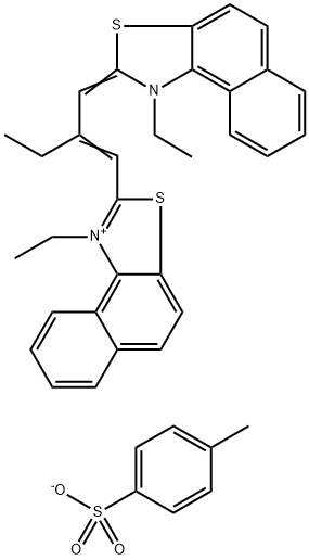 Naphtho[1,2-d]thiazolium, 1-ethyl-2-[2-[(1-ethylnaphtho[1,2-d]thiazol-2(1H)-ylidene)methyl]-1-buten-1-yl]-, 4-methylbenzenesulfonate (1:1) Structure