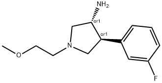 rel-(3R,4S)-4-(3-Fluorophenyl)-1-(2-methoxyethyl)-3-pyrrolidinamine Structure