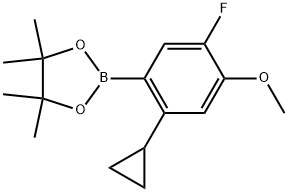 1,3,2-Dioxaborolane, 2-(2-cyclopropyl-5-fluoro-4-methoxyphenyl)-4,4,5,5-tetramethyl- Structure