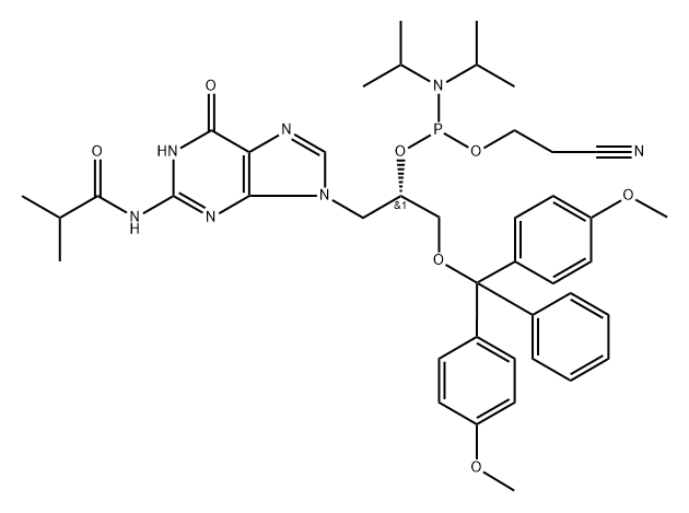 (S)-GNA-G(iBu) phosphoramidite 구조식 이미지