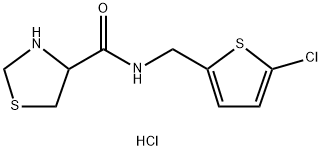 N-((5-chlorothiophen-2-yl)methyl)thiazolidine-4-carboxamide hydrochloride Structure