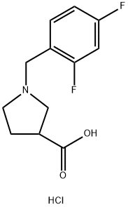 1-(2,4-Difluorobenzyl)pyrrolidine-3-carboxylic acid hydrochloride Structure