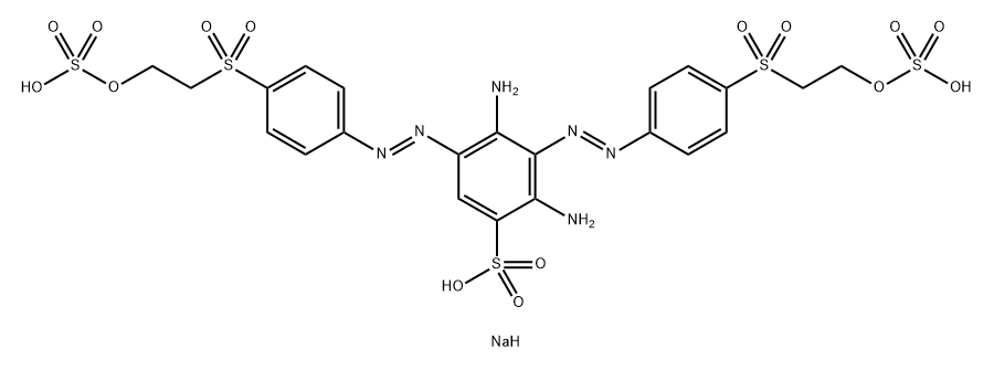 트리소듐2,4-디아미노-3,5-비스-[4-(2-설포나토에톡시)설포닐)페닐아조]벤젠설포네이트 구조식 이미지