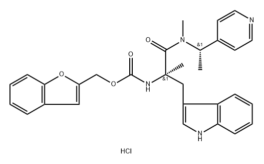 Carbamic acid, [(1R)-1-(1H-indol-3-ylmethyl)-1-methyl-2-[methyl[(1S)-1-(4-pyridinyl)ethyl]amino]-2-oxoethyl]-, 2-benzofuranylmethyl ester, monohydrochloride (9CI) Structure