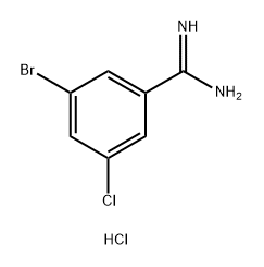 Benzenecarboximidamide, 3-bromo-5-chloro-, hydrochloride (1:1) Structure