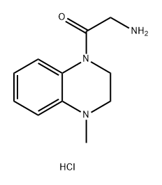 Ethanone, 2-amino-1-(3,4-dihydro-4-methyl-1(2H)-quinoxalinyl)-, hydrochloride (1:2) Structure