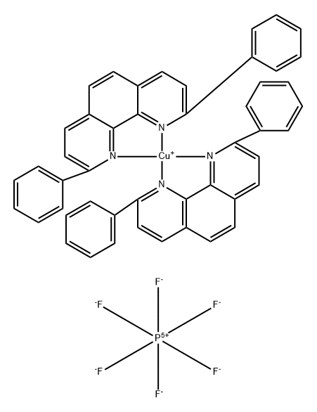 Copper(1+), bis(2,9-diphenyl-1,10-phenanthroline-κN1,κN10)-, (T-4)-, hexafluorophosphate(1-) (1:1) 구조식 이미지