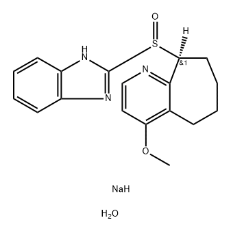 5H-Cyclohepta[b]pyridine, 9-(1H-benzimidazol-2-ylsulfinyl)-6,7,8,9-tetrahydro-4-methoxy-, sodium salt, dihydrate, (R*,S*)- (9CI) Structure