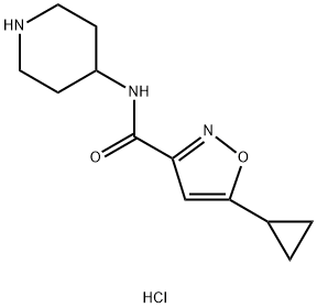 5-cyclopropyl-N-(piperidin-4-yl)isoxazole-3-carboxamide hydrochloride Structure