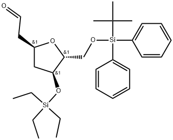 2-((2S,4S,5R)-5-(((tert-butyldiphenylsilyl)oxy)methyl)-4-((triethylsilyl)oxy)tetrahydrofuran-2-yl)acetaldehyde Structure