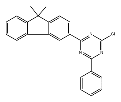 2-Chloro-4-(9,9-dimethyl-9H-fluoren-3-yl)-6-phenyl-1,3,5-triazine Structure