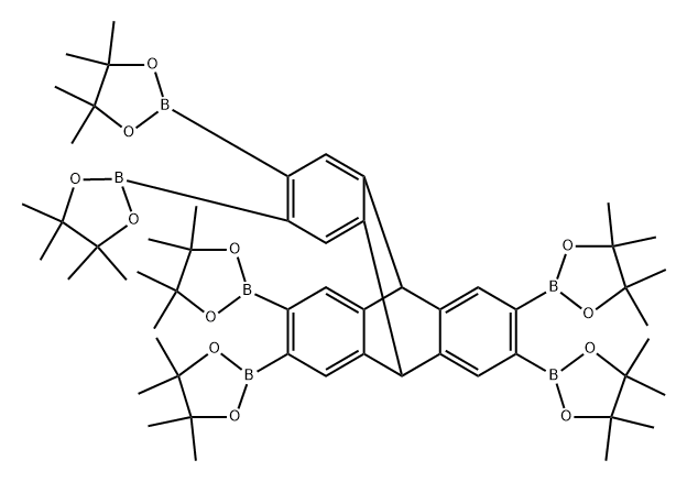 2,3,6,7,14,15-hexakis(boronic acid pinacol ester)triptycene Structure