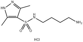 N-(4-aminobutyl)-3,5-dimethyl-1H-pyrazole-4-sulfonamide hydrochloride 구조식 이미지