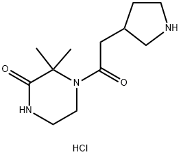 3,3-Dimethyl-4-(2-(pyrrolidin-3-yl)acetyl)piperazin-2-one Structure