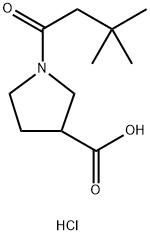 1-(3,3-Dimethylbutanoyl)pyrrolidine-3-carboxylic acid hydrochloride Structure