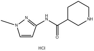 N-(1-methyl-1H-pyrazol-3-yl)piperidine-3-carboxamide hydrochloride Structure