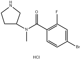4-Bromo-2-fluoro-N-methyl-N-(pyrrolidin-3-yl)benzamide Structure