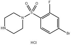 1-((4-Bromo-2-fluorophenyl)sulfonyl)piperazine Structure