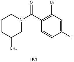 (3-Aminopiperidin-1-yl)(2-bromo-4-fluorophenyl)methanone Structure