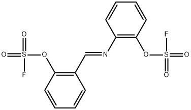 Fluorosulfuric acid, 2-[(E)-[[2-[(fluorosulfonyl)oxy]phenyl]imino]methyl]phenyl ester Structure