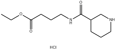 Ethyl 4-(piperidine-3-carboxamido)butanoate hydrochloride 구조식 이미지