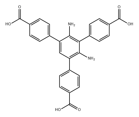 2',4'-diamino-5'-(4-carboxyphenyl)-[1,1':3',1"-terphenyl]-4,4"-dicarboxylic acid Structure