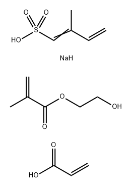 sodium salt of the polymer of: sodium 2-methyl-buta-1,3-diene-1-sulfonate with acrylic acid and 2-hydroxyethyl-2-methylacrylate Structure