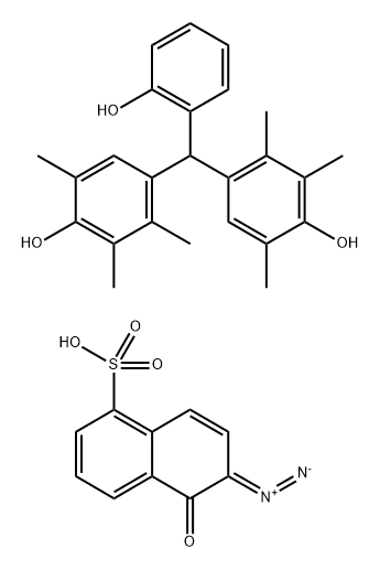 6-diazo-5,6-dihydro-5-oxo-1-naphthalene-sulfonic-acid-ester-of-4,4'-[2-hydroxyphenyl]-bis(2,3,5-trimethylphenol] Structure