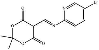 (E)-5-(((5-bromo-pyridin-2-yl)imino)methyl)-2,2-dimethyl-1,3-dioxacyclohexane-4,6-dione Structure