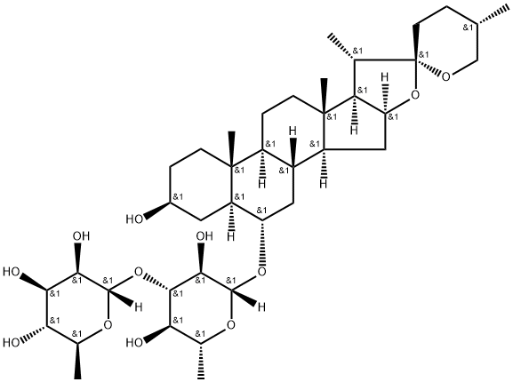 Neochlorogenin 6-O-α-L-rhamnopyranosyl-(1→3)-β-D-quinovopyranoside Structure