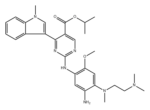  Isopropyl 2-((5-amino-4-((2-(dimethylamino)ethyl)(methyl)amino)-2-methoxyphenyl)amino)-4-(1-methyl-1H-indol-3-yl)pyrimidine-5-carboxylate Structure