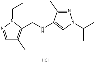 N-[(1-ethyl-4-methyl-1H-pyrazol-5-yl)methyl]-1-isopropyl-3-methyl-1H-pyrazol-4-amine Structure