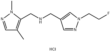 1-(1,4-dimethyl-1H-pyrazol-5-yl)-N-{[1-(2-fluoroethyl)-1H-pyrazol-4-yl]methyl}methanamine Structure