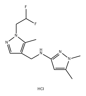 N-{[1-(2,2-difluoroethyl)-5-methyl-1H-pyrazol-4-yl]methyl}-1,5-dimethyl-1H-pyrazol-3-amine Structure