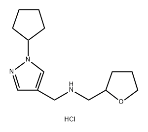 1-(1-cyclopentyl-1H-pyrazol-4-yl)-N-(tetrahydrofuran-2-ylmethyl)methanamine Structure