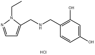 4-({[(1-ethyl-1H-pyrazol-5-yl)methyl]amino}methyl)benzene-1,3-diol Structure