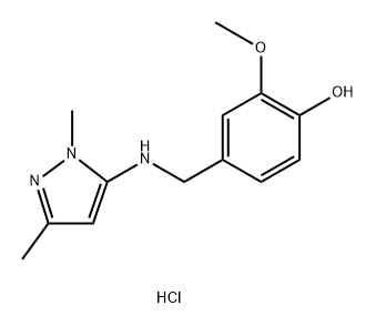 4-{[(1,3-dimethyl-1H-pyrazol-5-yl)amino]methyl}-2-methoxyphenol Structure