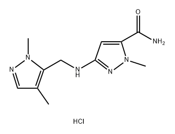 3-{[(1,4-dimethyl-1H-pyrazol-5-yl)methyl]amino}-1-methyl-1H-pyrazole-5-carboxamide Structure