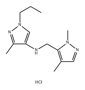 N-[(1,4-dimethyl-1H-pyrazol-5-yl)methyl]-3-methyl-1-propyl-1H-pyrazol-4-amine Structure