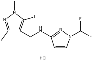 1-(difluoromethyl)-N-[(5-fluoro-1,3-dimethyl-1H-pyrazol-4-yl)methyl]-1H-pyrazol-3-amine Structure