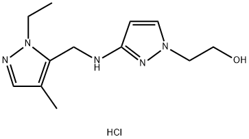 2-(3-{[(1-ethyl-4-methyl-1H-pyrazol-5-yl)methyl]amino}-1H-pyrazol-1-yl)ethanol Structure