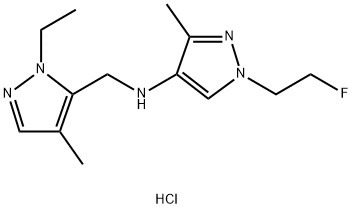 N-[(1-ethyl-4-methyl-1H-pyrazol-5-yl)methyl]-1-(2-fluoroethyl)-3-methyl-1H-pyrazol-4-amine Structure