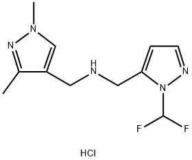 1-[1-(difluoromethyl)-1H-pyrazol-5-yl]-N-[(1,3-dimethyl-1H-pyrazol-4-yl)methyl]methanamine Structure