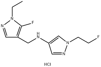 N-[(1-ethyl-5-fluoro-1H-pyrazol-4-yl)methyl]-1-(2-fluoroethyl)-1H-pyrazol-4-amine 구조식 이미지