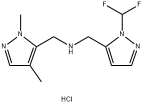 1-[1-(difluoromethyl)-1H-pyrazol-5-yl]-N-[(1,4-dimethyl-1H-pyrazol-5-yl)methyl]methanamine Structure