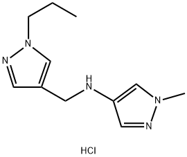 1-methyl-N-[(1-propyl-1H-pyrazol-4-yl)methyl]-1H-pyrazol-4-amine Structure